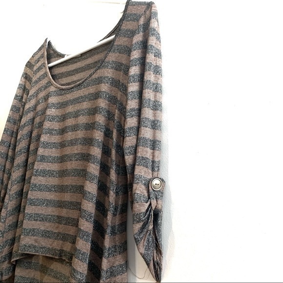 Glitter Stripped Mid Sleeve Top - Picture 4 of 5